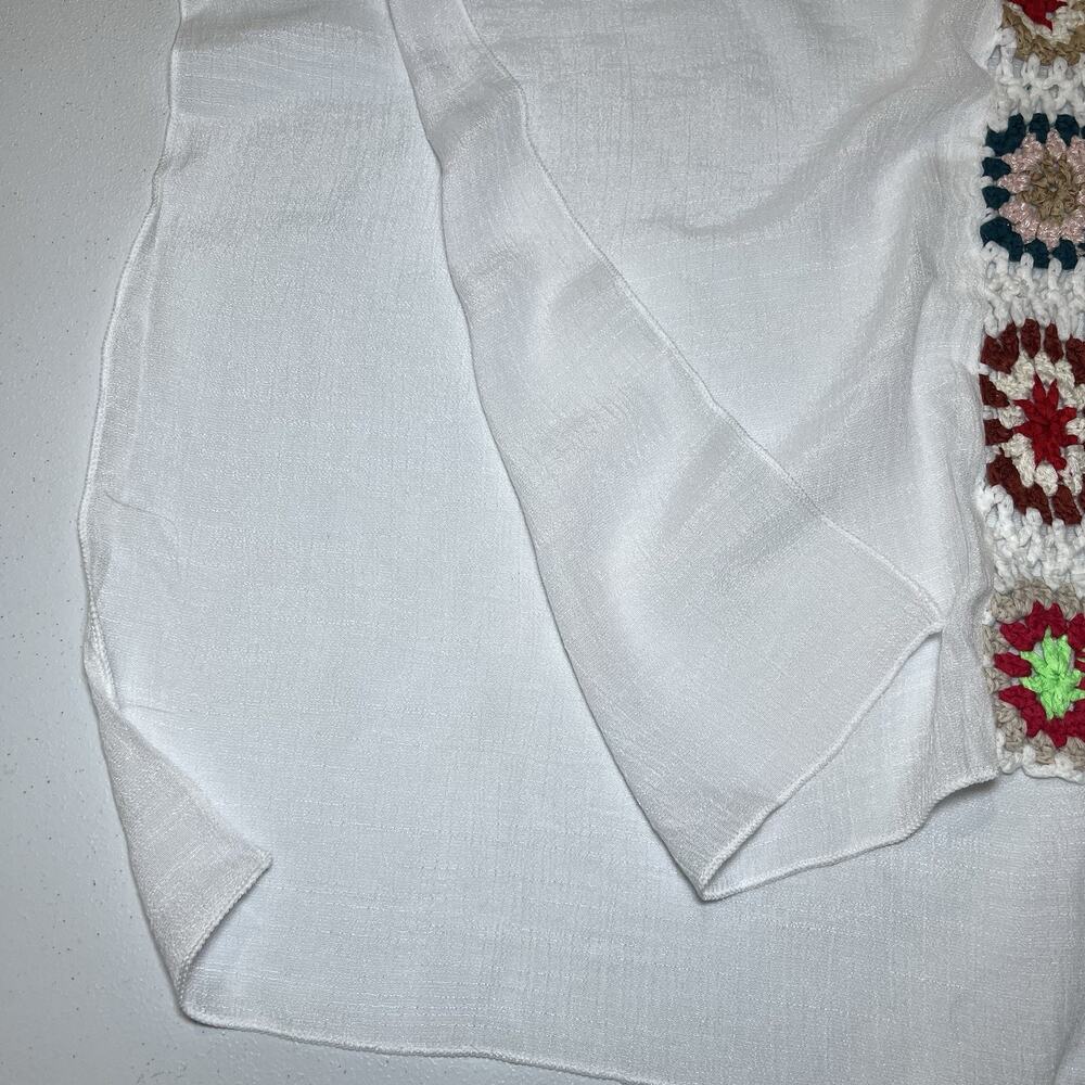 Chicsoul Boho Lightweight White Cover Up One Size Crochet Resortwear Swim Kimono - Picture 5 of 6